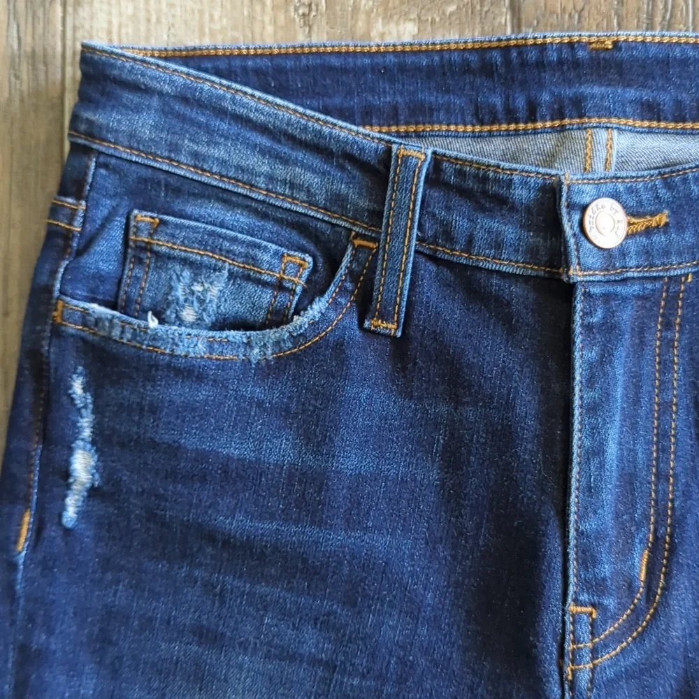 BRIDGE By GLY Mid Rise Skinny stretch distressed jeans style #BG5100L sz 27 tall - Picture 7 of 13